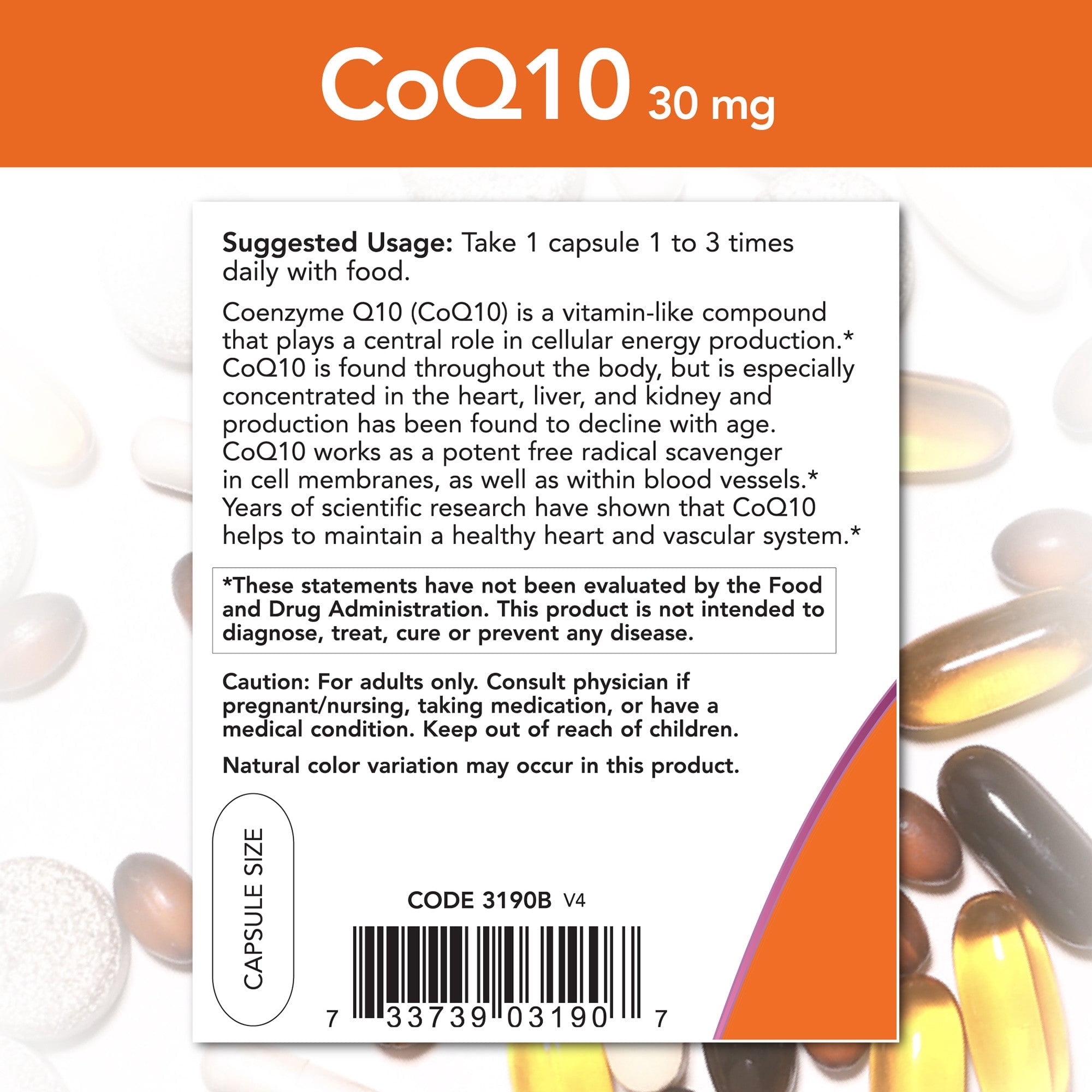 CoQ10 30 mg By Now Foods - 240 Vcaps