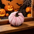 thumbnail image 4 of Hvmvliv Simulated Pumpkin Decoration,Halloween Thanksgiving 4.72in Faux Velvet Fabric Pumpkin Decor Cabinet Display,Versatile Centerpiece for Home,Table,Party Pink, 4 of 6