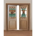 thumbnail image 2 of Western Texas Star Retro Blackout Curtains, French Door Curtains for Door Window, Vintage Farmhouse Brown Teal Wooden Privacy Drapery for Patio/Sidelight Doors, 1 Panel with Tieback, 25 x 40 Inches, 2 of 6