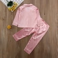 thumbnail image 6 of Qiylii 2Pcs Kids Unisex Pajama Set, Solid-Color Long-Sleeves Top + Pants, 6 of 6