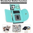 thumbnail image 2 of Wallet Case Compatible with Samsung Galaxy S23 Ultra with Card Holder,RFID Blocking,360°Rotation Finger Ring Stand Leather Cover,Drop Protection with Magnetic Snap Phone Case, Green, 2 of 9