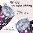 thumbnail image 4 of Leopard 20oz Stainless Steel Tumbler with Handle and Straw – Insulated Travel Cup with Sliding Lid, 360° Full Wrap Printed Mug for Home, Outdoor & Sports Use, 4 of 6