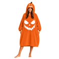 thumbnail image 3 of Halloween Pumpkin Costume Oversized Wearable Blanket Hoodie Cozy Plush Halloween Cosplay Costume, 3 of 7