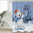 thumbnail image 2 of Small Stall Shower Curtain 48x72 Inch Narrow Half Size Blue Bear Christmas Bath Curtains Bathroom Decor Snowflake Winter Xmas Tree Waterproof Fabric Shower Curtain Set with Hooks 48 Inch, 2 of 6