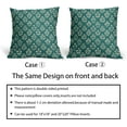thumbnail image 6 of Teal Floral Block Print Pillow Covers 16x16 Inch Set of 2, Vintage Flower Pattern Decorative Throw Pillowcases Outdoor Farmhouse Cushion Covers Spring Summer Rustic Sofa Couch Bed Decor, 6 of 6