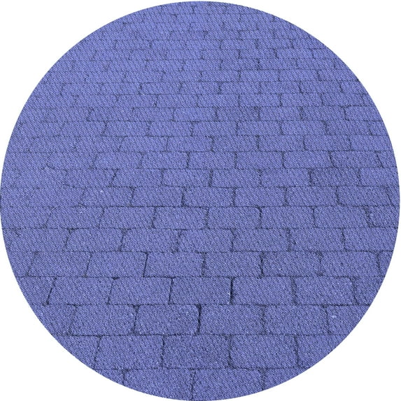 Ahgly Company Indoor Round Patterned Sky Blue Dress Blue Area Rugs, 7' Round