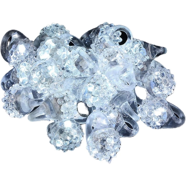 C&H Solutions Shining White Clear LED Flashing Jelly Bumpy Finger Rings (120 Ct)