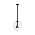 thumbnail image 2 of Hunter - Sacha 3-light Natural Black Iron, Medium Size Pendant Light, Dimmable, Modern Style, Globe Shaped, for Bedrooms, Kitchens, Dining, Living Rooms - 19658, 2 of 7