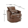 thumbnail image 4 of Villeston Swivel Accent Chair,Modern Comfortable Chair for Living Room Bedroom,Brown PU, 4 of 7