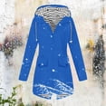 thumbnail image 5 of Girls Waterproof Hooded Jackets Mid to Long Length Solid Rain Jacket Lightweight Soft Lining Kids Windbreaker Rain Coats with Pockets Easy On/Off Design(Blue,11-12 Years), 5 of 5