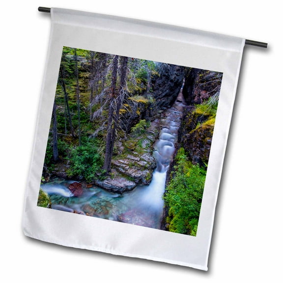 3dRose, Sunrift Gorge in Glacier National Park, Montana, USA, 12 x 18 inch Garden Flag