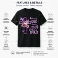 thumbnail image 5 of Blessed by God Saved by Jesus Christian Cross Floral T-Shirt, 5 of 9