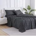 thumbnail image 2 of Summerween Crafted by Catherine Microfiber Sheet Set, King, 4-Piece, Black & White Skull Cherries, 2 of 7