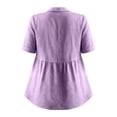 thumbnail image 5 of hotojiny Button Down Shirts for Women Lightweight Half Sleeve Linen Cotton Collared Summer Tops Dressy Casual Work Blouses, 5 of 7