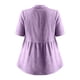 thumbnail image 4 of Craaazy Women's Loose Fit Collared Blouse, Solid Color Short Sleeve Button Down Shirt, Breathable Cotton Linen Casual Top for Daily Wear, Work & Weekend Gifts, 4 of 9