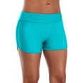 thumbnail image 3 of Women Sporty Swim Shorts Solid Board Shorts Boyleg Swim Bottoms, 3 of 6
