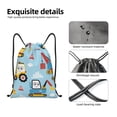 thumbnail image 4 of Xecao Building Truck Pattern Sports Drawstring Backpack - String Swim Gym Bag with Wet Proof Pocket for Women&Men-Medium, 4 of 6