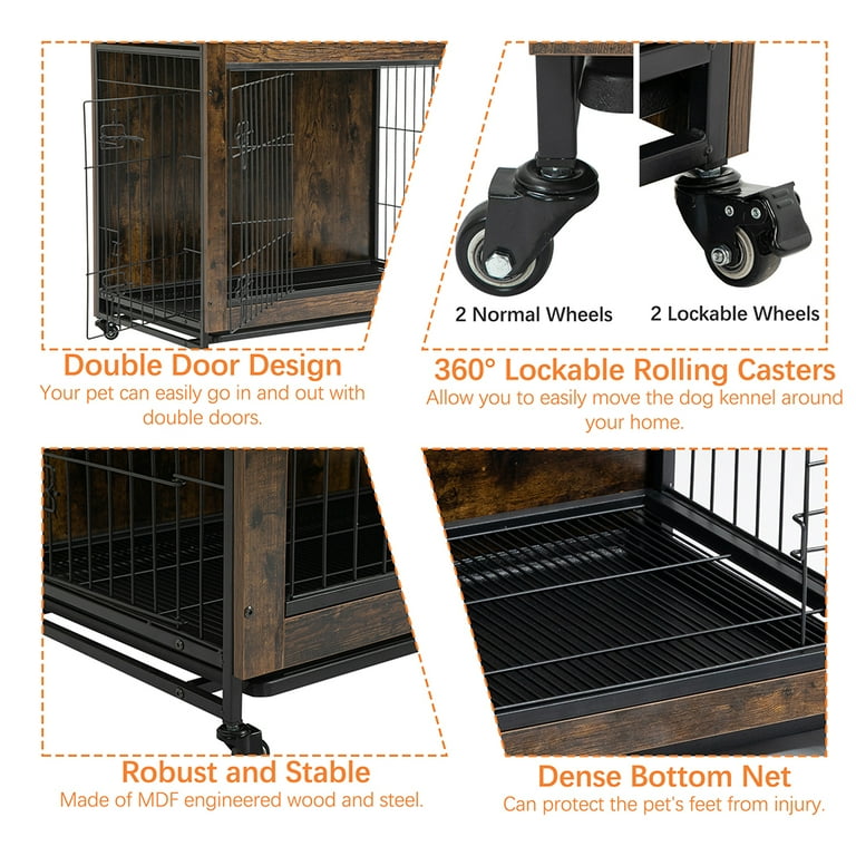 Heavy duty double door dog crate hot sale