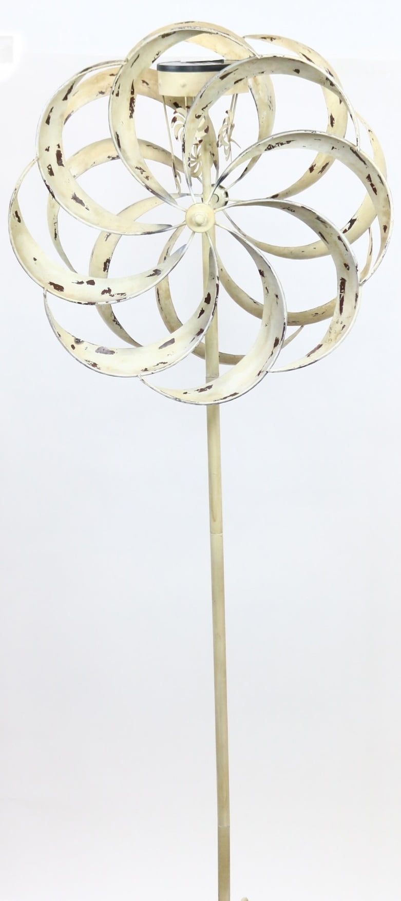 Solar White Windmill Garden Stake by Benzara