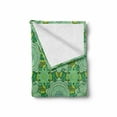 thumbnail image 2 of Green Mandala Soft Flannel Fleece Throw Blanket, Monochrome Art Illustration in Green Shades Flower Pattern Creative Print, Cozy Plush for Indoor and Outdoor Use, 70" x 90", Multicolor, by Ambesonne, 2 of 6