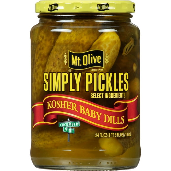 Mt Olive Simply Pickles Kosher Baby Dills Pickles 24 oz