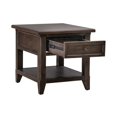 thumbnail image 4 of Pemberley Row Wood Saddle Brown End Table Rectangular Bottom Shelf, 4 of 9