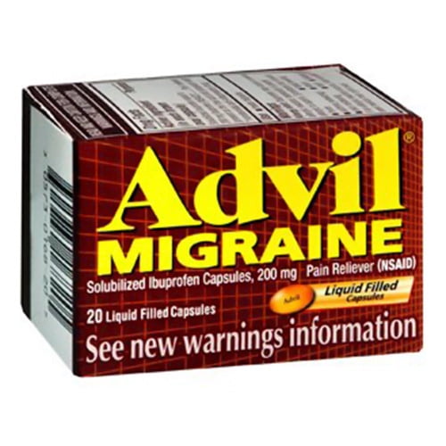Advil Migraine LiquiGels 200Mg Capsules Ibuprofen For Pain And Fever