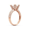 thumbnail image 4 of 5.43 CT Square Amkor & Round Cut White Simulated Diamond Solitaire with Accents Ring In 14K Rose Gold Over Sterling Silver (Color: White, Clarity: VVS1-VVS2, 5.43 Cttw) -4, 4 of 8