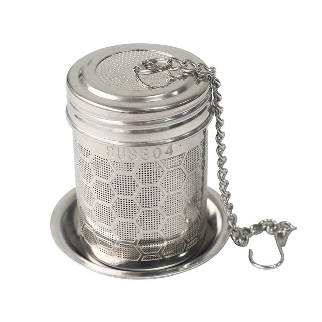 Juego de utensilios de cocina Dgankt: infusor de té grande para té suelto y especias, colador de malla ultrafina grande para té suelto, acero inoxidable 304 para té negro.