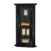 K&B Furniture Black 1 Door Corner Accent Cabinet