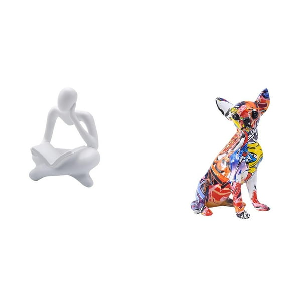 Figura de lector abstracto,Estatua de pensador abstracto,arte,manualidades,decoraciones,Figuras humanas decorativas para oficina,objetos coleccionables,Figura decorativa,Estatua de perro