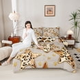 thumbnail image 4 of Homewish Stars Print 2pcs Bedding Comforter Set For Children Teens Adults,Bling Golden Glitter Twin Comforter Sets,Animal Leopard Print Breathable Bedding Set,Super Cozy Room Decor,Reversible, 4 of 8