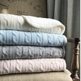thumbnail image 2 of Effe Bebe Magnolia Cable Knit and Sherpa Baby Blanket - Cream White, 2 of 5
