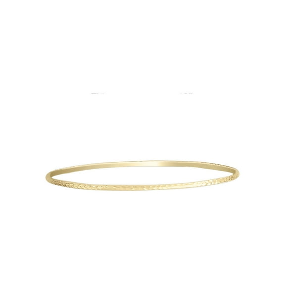 Primal Gold 14 Karat Yellow Gold 2mm Diamond-cut Tube Slip-on Bangle