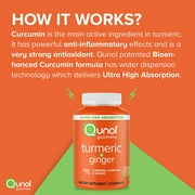 Qunol Turmeric and Ginger Gummies, Gummy with 500mg Turmeric + 50mg Ginger, For Joint Support Supplement, Ultra High Absorption Tumeric and Ginger