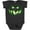 Retro Heather Smoke, variant on Viciously Grinning Pumpkin Face in Lime Green Glow Boys or Girls Baby Bodysuit