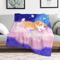 thumbnail image 4 of Dog Print Flannel Blanket Novelty Pattern Nap Blanket Sofa Room Office Soft Throw Blanket Outdoor Camping Warm Blanket, 4 of 4