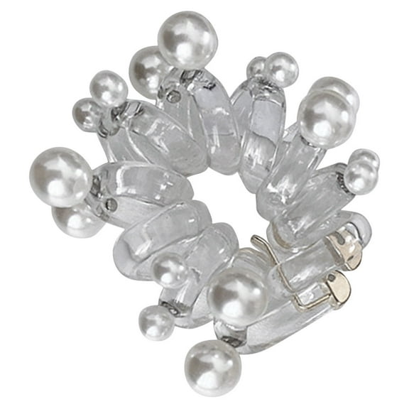 LULULION Elastic Ponytail Holder Stylish Coil Design White for Decoration