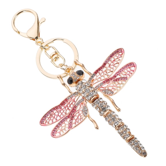 LOLIPPYY 1Pc Dragonfly Purse Charm Multi Rhinestone Key Pendant Creative Design for Women
