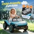 thumbnail image 3 of POVANLI  12V Kids Ride on Electric Truck Car W/Parents Control, Slow Start, Power Display, 2WD, Adjustable Volume, MP3, Bluetooth, USB, LED Lights, 66.14lbs Load for Children Aged 1-4, Gift (Blue), 3 of 9