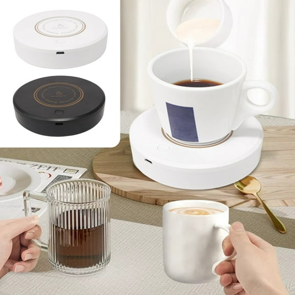 Automatic Magnetic Coffee Stirrer Base, Rechargeable Self Stirring Mug Stand for Coffee, Tea and Drinks, Portable Hands-Free Mixing Tray