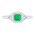 thumbnail image 4 of Rosec Jewels Natural Emerald Engagement Ring with Diamond for Women ( AAA Quality), 18K White Gold, US 10.50, 4 of 8