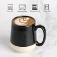 thumbnail image 2 of Juego de tazas de café Hasense de cerámica de 15 onzas con asas negras, 4 unidades, 2 of 7