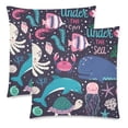 thumbnail image 2 of MKHERT Underwater Animals Throw Pillowcase Pillow Cover Cushion Couver 18x18 inch, Set of 2, 2 of 3