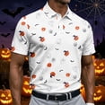 thumbnail image 5 of BRANROY Halloween Button Down Shirts Men - Funny Graphic Short Sleeve Casual Summer Hawaiian Tops with Novelty Print and Lightweight Breathable for Tropical Getaway,White S, 5 of 6