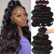 thumbnail image 1 of B&F Hair Tejido brasileño Cabello virgen Trama ondulada del cuerpo 4 paquetes Extensiones de cabello humano 100% sin procesar Color natural (1005G)/Pc (18 20 22 24), 1 of 1