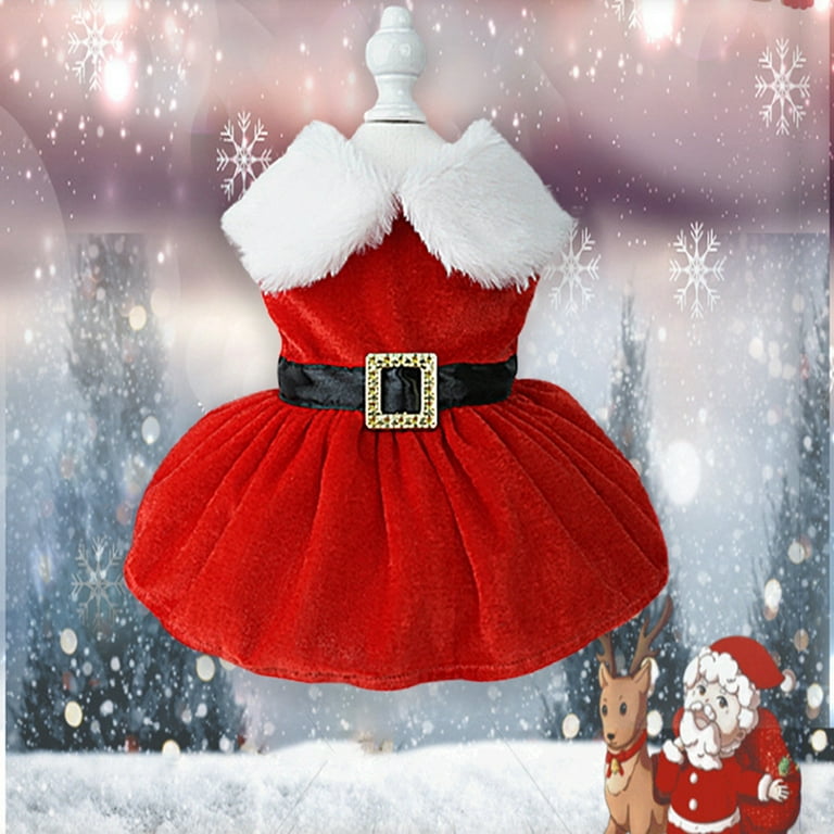 Dog Christmas Dress Outfit Puppy Santa Dress Pet Christmas Dress Holiday Party Outfits - Walmart.com Dog Christmas Dress Outfit Puppy Santa Dress Pet Christmas Dress Holiday Party Outfits - Walmart.com