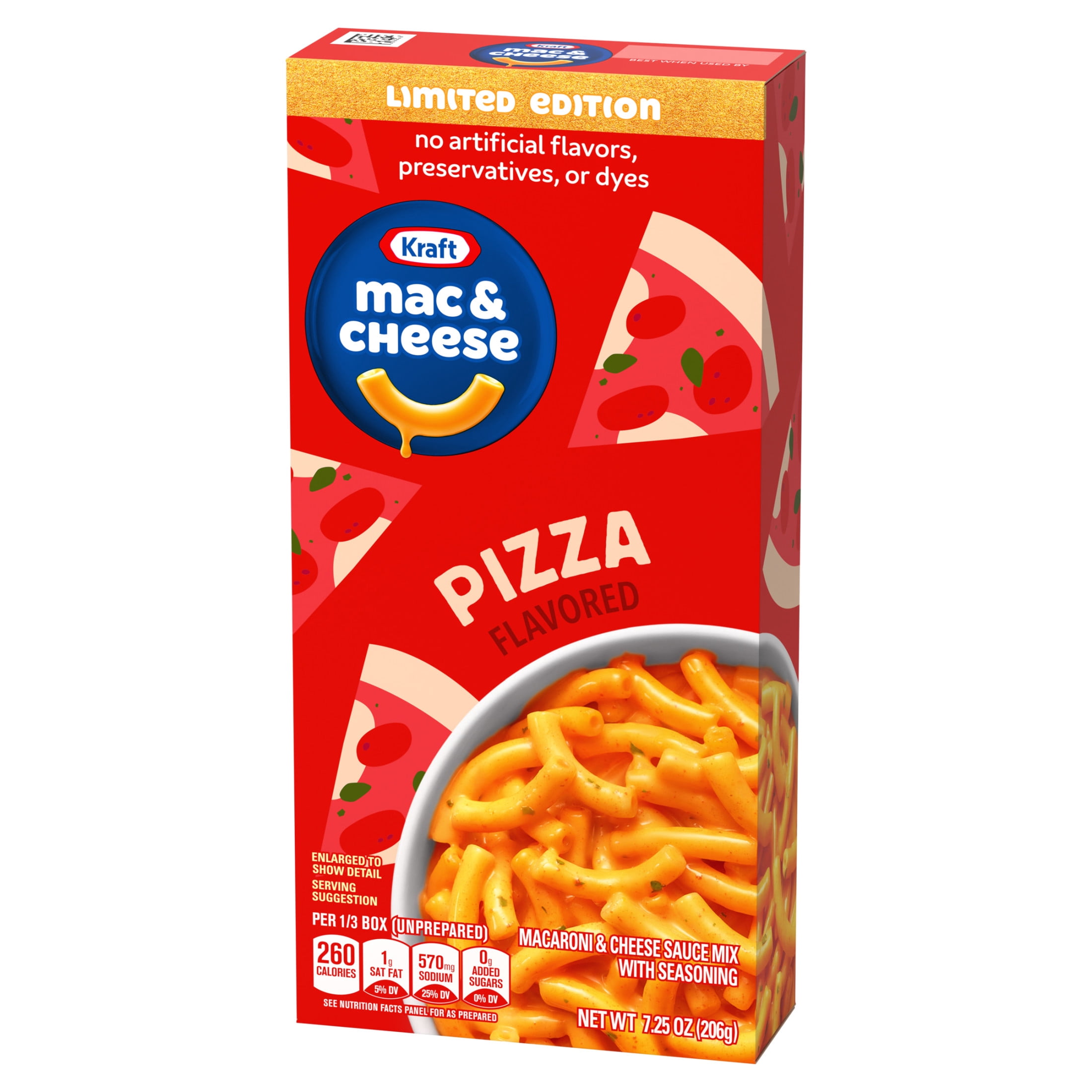 Kraft, Macaroni and Cheese Dinner, 7.25 oz Box, Pizza Flavored