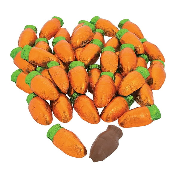 Fun Express - Chocolate Carrots for Easter - Edibles - Chocolate - Non Branded Chocolate - Easter - 53 Pieces