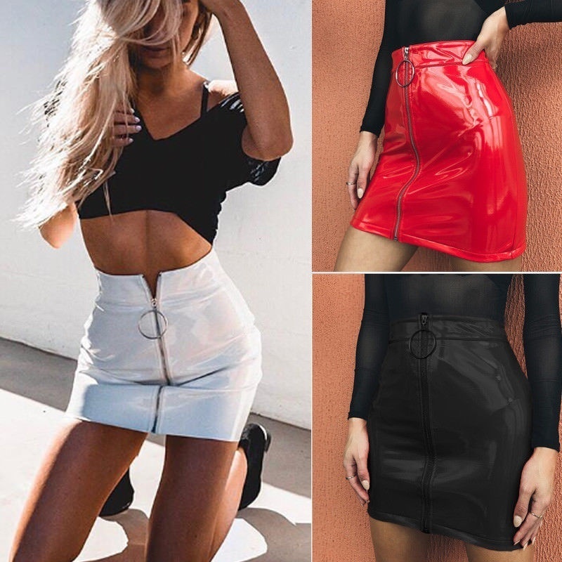 leather skirt club outfit